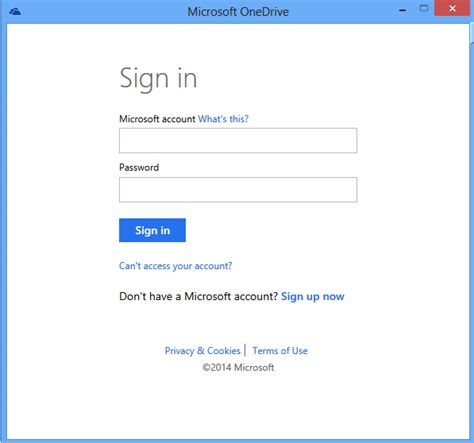 onedrive sign in